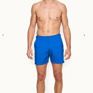 Orlebar Brown Mens Mid-Length Swim Short In Nova Blue Size 34
